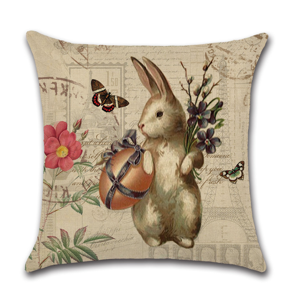 Easter Throw Pillow Cover Set - 4 Pcs, Farmhouse Rabbit Bunnies Cushion Cover Cases Decor – GoJeek